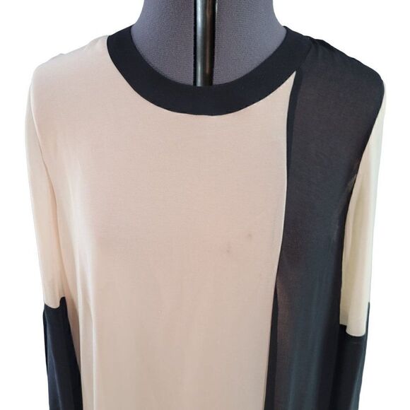 CalvināKleināPinkĀ ColorāBlockāLongāSleeveāBlouseāSzāM - Picture 4 of 13